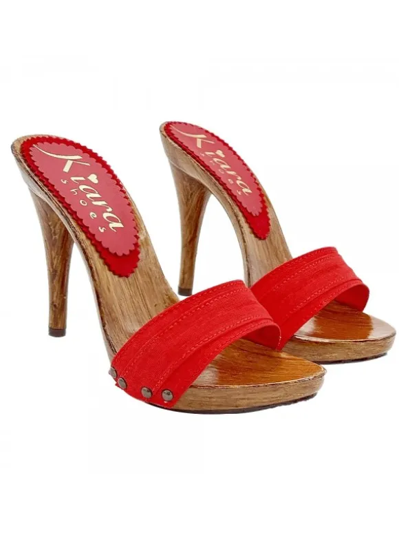 RED CLOGS HEEL 12
