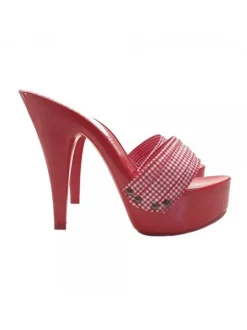 RED CLOGS PIN UP STYLE HEEL 13