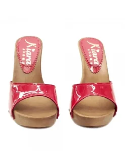 RED PATENT LEATHER CLOGS WITH HEEL 11 - K213001-V