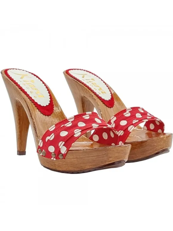 RED POLKA DOT CLOGS