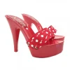 RED POLKA DOT CLOGS HEEL 13