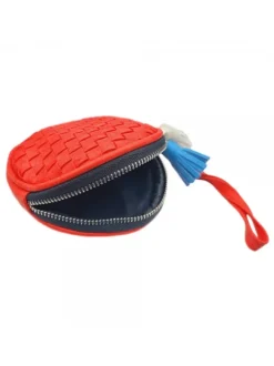 RED PURSE WITH HANDLE AND FRINGES
