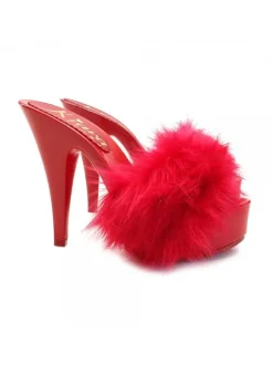 RED SHOES WITH FUR