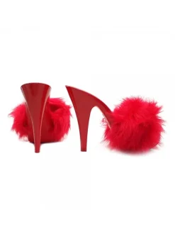RED SHOES WITH FUR