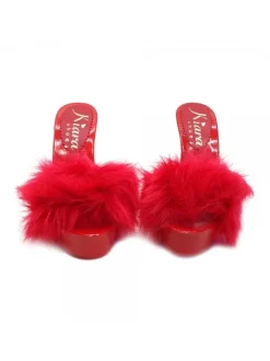 RED SHOES WITH FUR