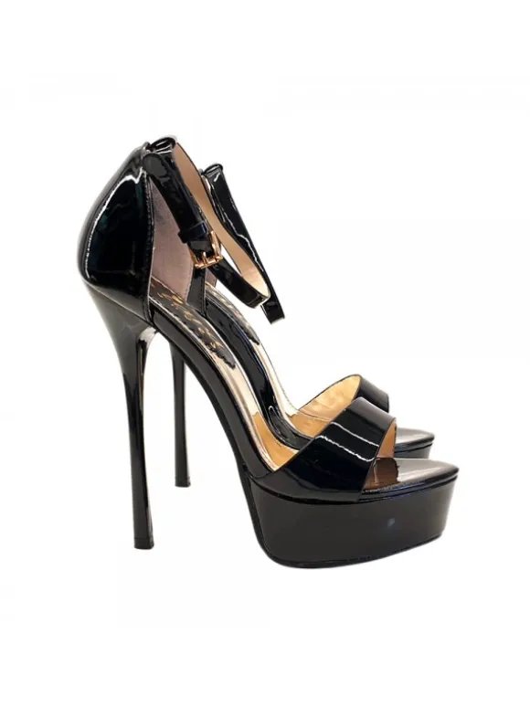 SANDALS IN PATENT LEATHER HEEL 14
