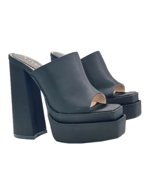 SANDALS WITH DOUBLE PLATFORM BLACK AND HIGH HEEL