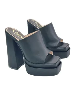 SANDALS WITH DOUBLE PLATFORM BLACK AND HIGH HEEL