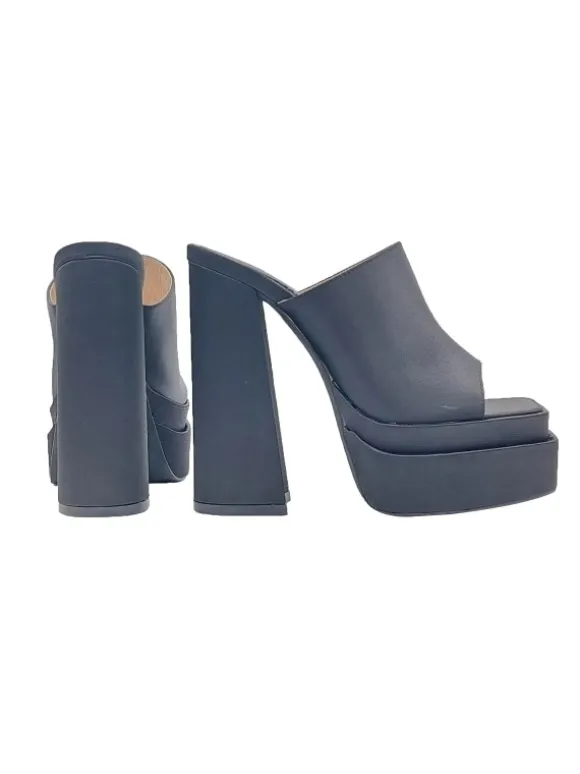 SANDALS WITH DOUBLE PLATFORM BLACK AND HIGH HEEL