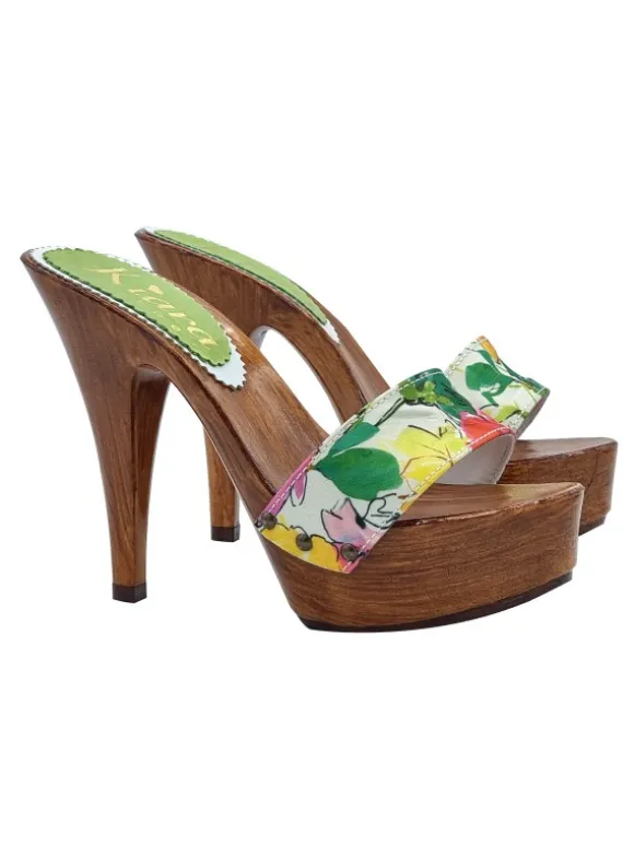SPRING CLOGS WITH 13 CM HEEL