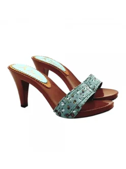 SPRING TURQUOIS CLOGS HEEL 9