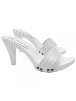 TOTAL WHITE HEEL CLOGS