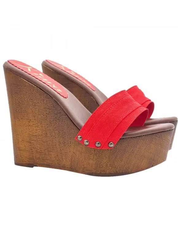 WEDGE CLOGS WOMAN RED