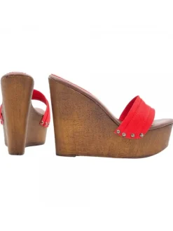 WEDGE CLOGS WOMAN RED