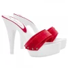 WHITE CLOGS WITH RED VELVET BAND