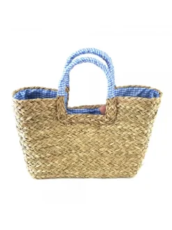 WICKER BAG IN TURQUOISE COLOR TWO SIZES