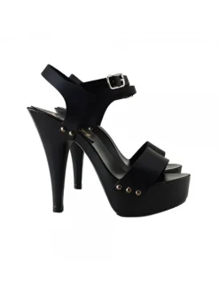 WOMAN BLACK CLOG WITH STRAP