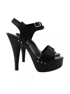WOMAN BLACK CLOG WITH STRAP