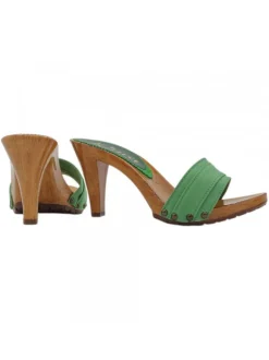 WOMAN CLOG GREEN HEEL 9 CM