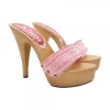 WOMAN RED PIN-UP STYLE CLOGS HEEL 13