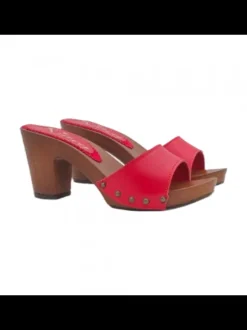 WOMEN'S CLOGS 8 CM HEEL - LEATHER BAND