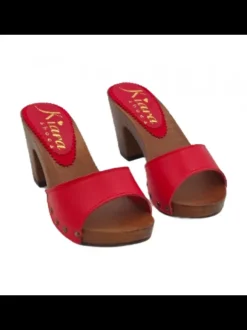 WOMEN'S CLOGS 8 CM HEEL - LEATHER BAND