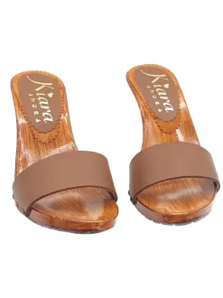 WOMEN'S CLOGS LEATHER HEEL 9