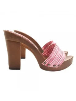 WOMEN'S RED PIN-UP CLOGS HEEL 10 - K801 PINUP ROSSO