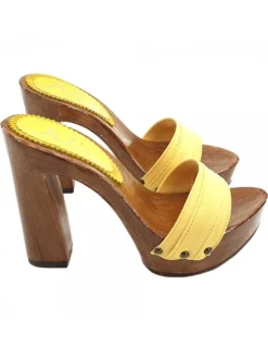 YELLOW CLOGS COMFY HEEL