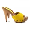 YELLOW SUEDE CLOGS WITH HEEL 11
